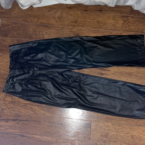 SHEIN - Faux Leather Pants (Black) - Picture 2 of 4